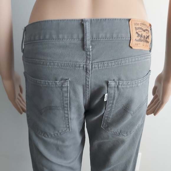 Levi's 513 gray corduroy slim straight mid rise jeans - Picture 8 of 14